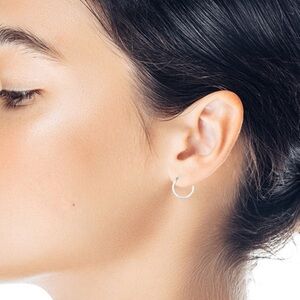 NWOT Elegant Sterling Silver Mini Tube Hoop Earrings